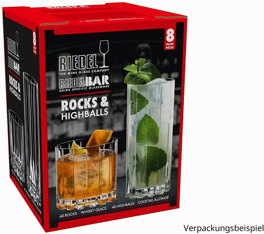 Riedel 5417/57 Getränkespezifische Rocks & Highball Glaswaren, Glas, durchsichtig 4 Felsen und 4 Hig