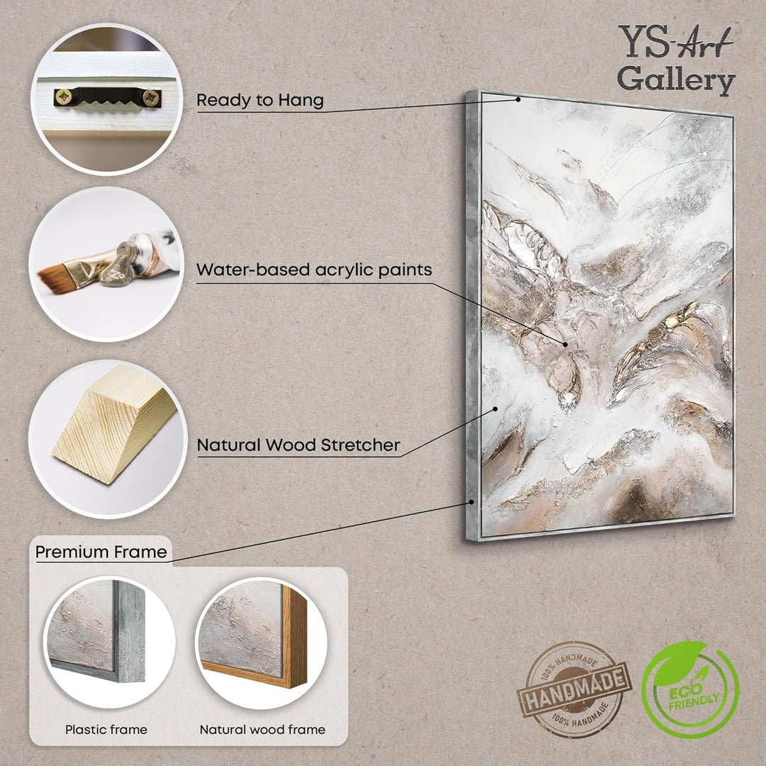 YS-Art Luxus Abstrakt Design Acryl Gemälde auf Leinwand Aufstieg handgemalt Wandbilder Wohnzimmer mo