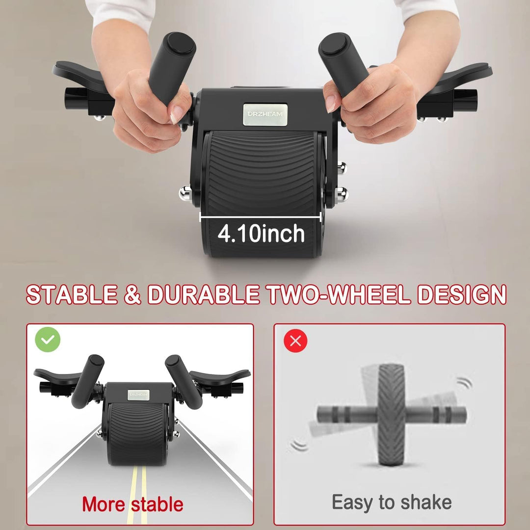 Cretee Ab Roller Rad für Bauch- und Rumpfkrafttraining, Ab Wheel Roller mit Knieschoner für Bauchmus