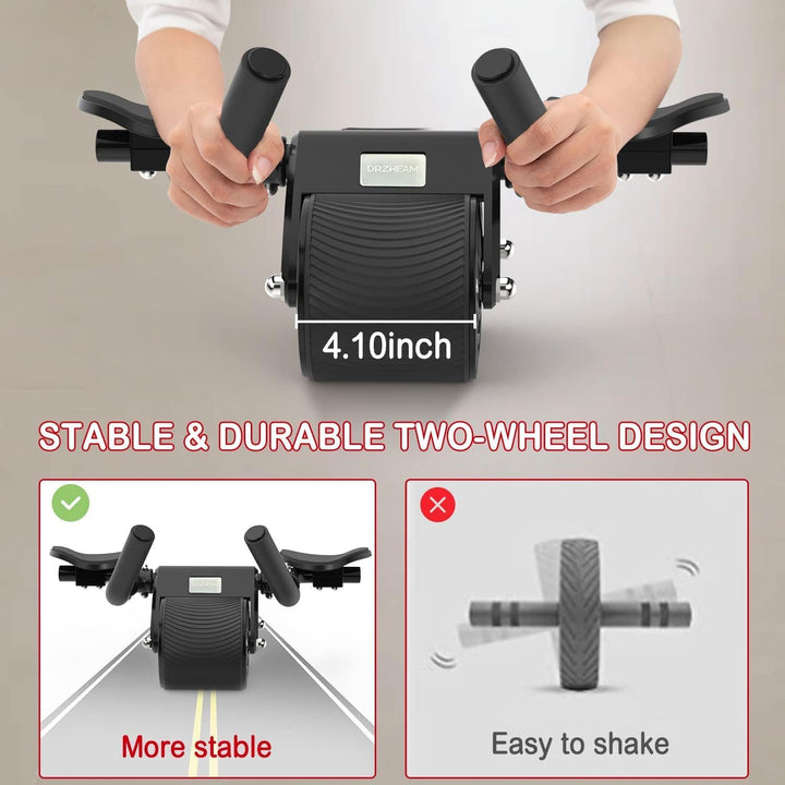 Cretee Ab Roller Rad für Bauch- und Rumpfkrafttraining, Ab Wheel Roller mit Knieschoner für Bauchmus