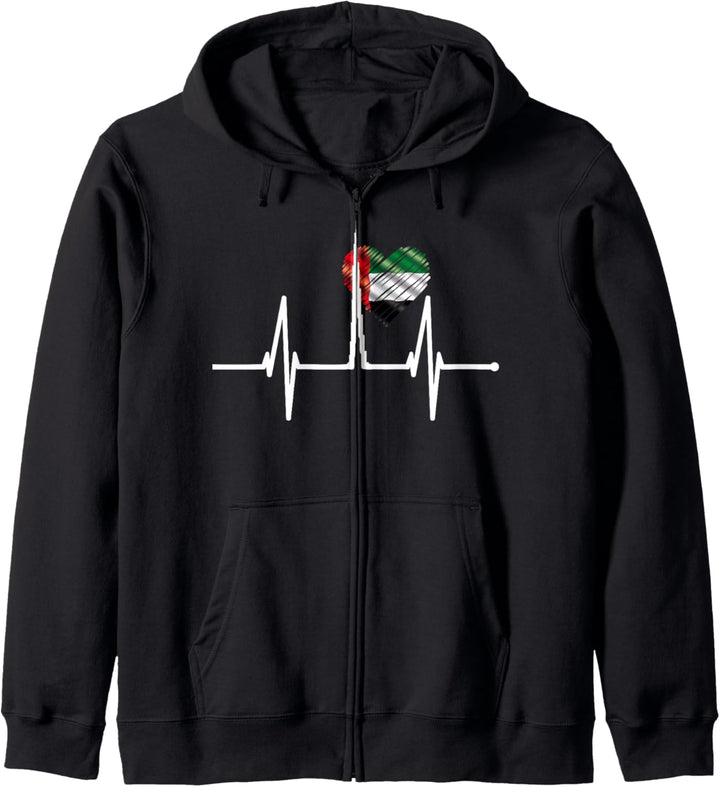 Dubai Skyline Herzschlag Burj Khalifa VAE Fan Arabisch Dubai Kapuzenjacke