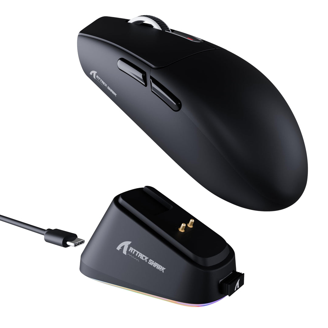 ATTACK SHARK G3PRO Gaming-Maus mit magnetischer Ladestation, PixArt PAW3311 Gaming-Sensor, Bluetooth