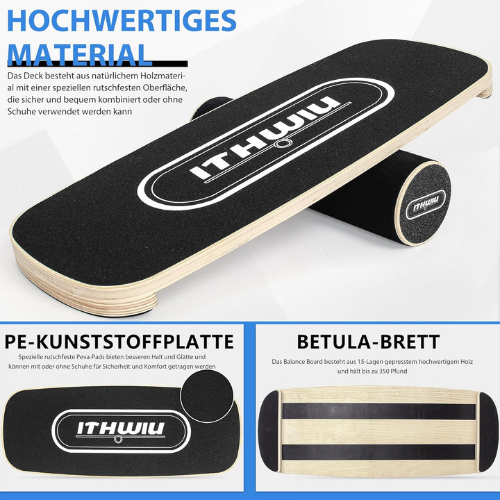 Balance Board Roller Holz Trainer Rollbrett Balance Trainingsbrett Rutschfeste Oberfläche Körperkont
