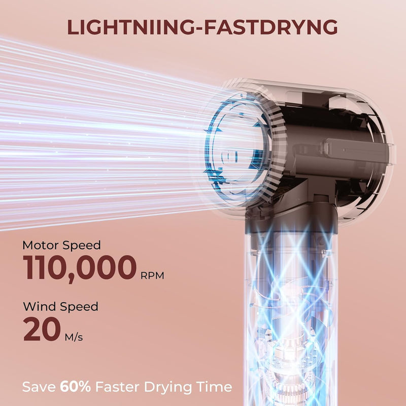 Airstyler 7 in 1, UKLISS 1400W Hairstyler Haartrockner mit Rundbürstenföhn Föhnbürste Set, 30mm Lock