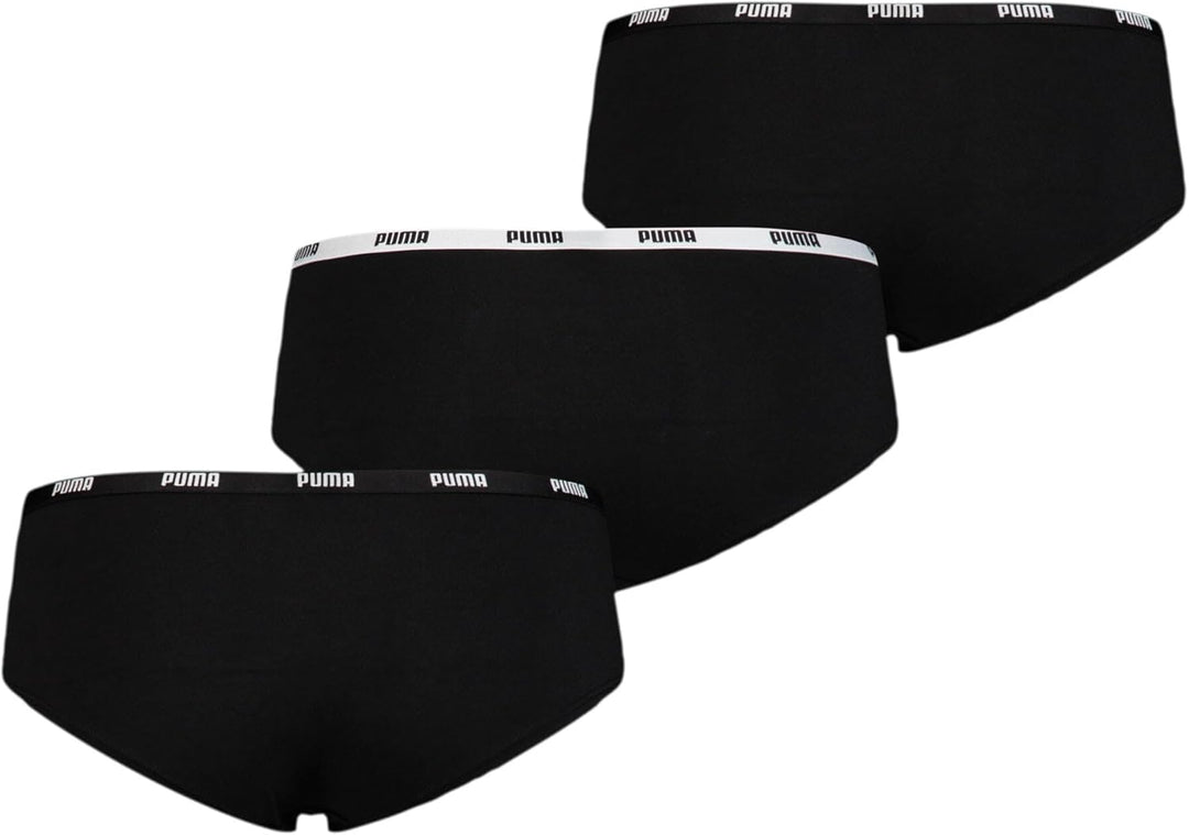 Puma Damen Hipster Unterwäsche (3er Pack) XL Schwarz, XL Schwarz