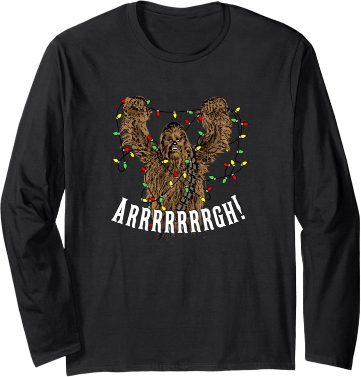 Star Wars Arrrgh! Chewie Tangled Lights Christmas Langarmshirt
