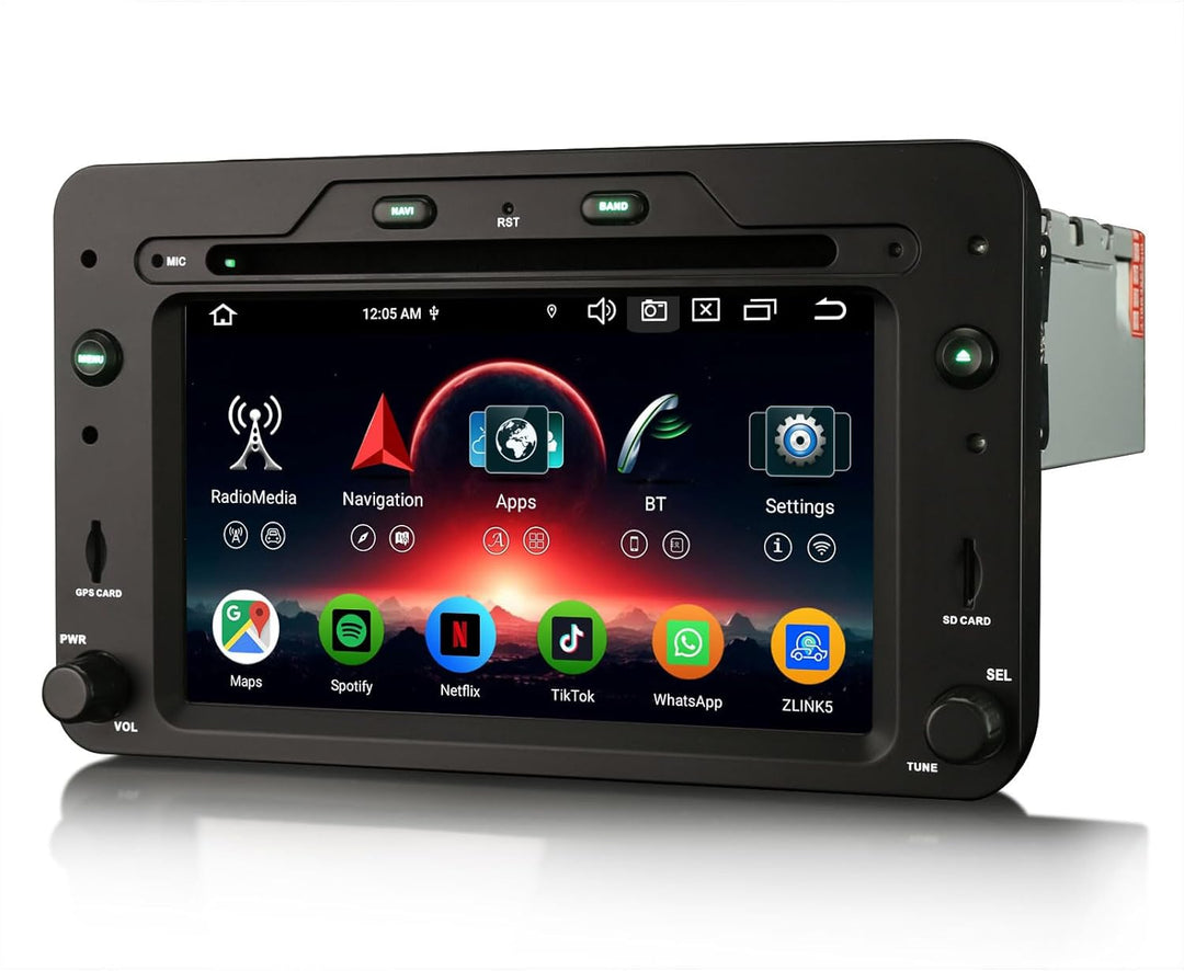 Erisin 8-Kern 4GB+64GB Android 16 Autoradio Bluetooth mit GPS Navigation für Alfa Romeo Spider 159 S