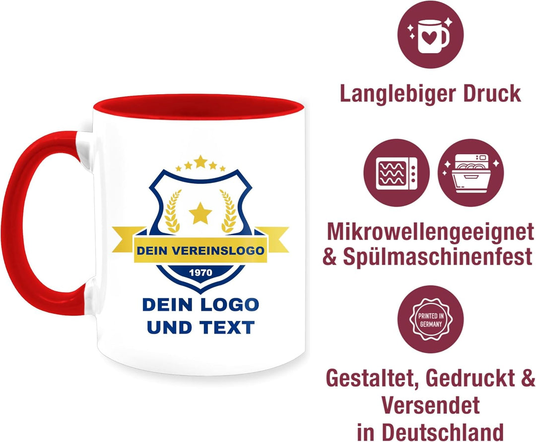 Tasse Tassen 325ml - Foto Bild - Vereinslogo Geschenk Verein mit eigenem Logo und Text selbst gestal