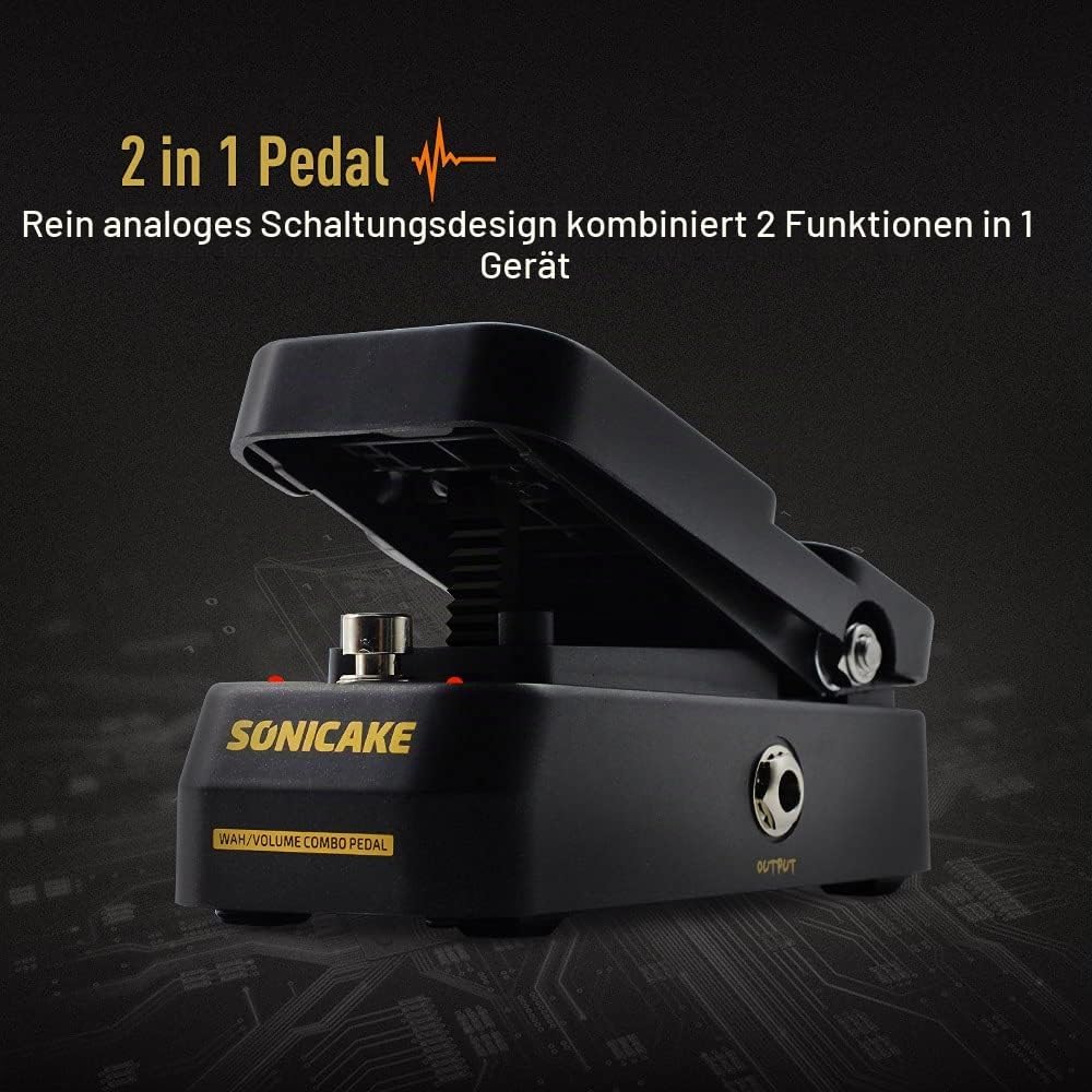SONICAKE Wah Pedal VolWah Active Volume- und Wah-Expression Pedal Gitarren Effektpedal