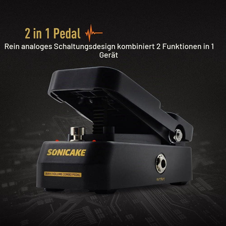 SONICAKE Wah Pedal VolWah Active Volume- und Wah-Expression Pedal Gitarren Effektpedal