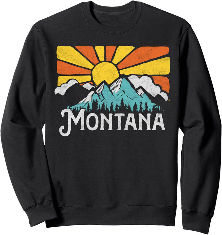 Montana Retro Mountains & Sun Eighties Style Vintage Sweatshirt