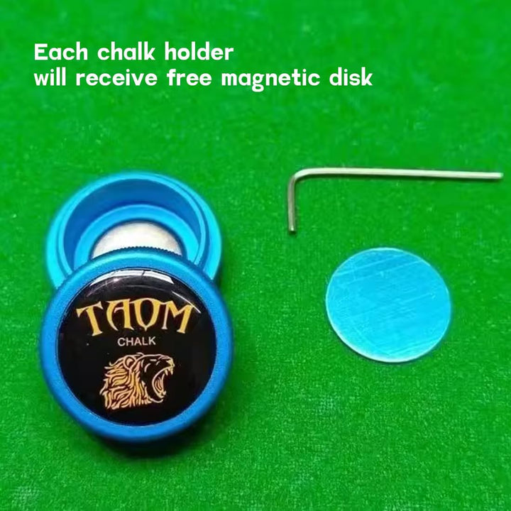 YEUEK TAOM Pool Kreidehalter Runde Form Praktisches Werkzeug Billard Zubehör Magnetische Mini Kreide
