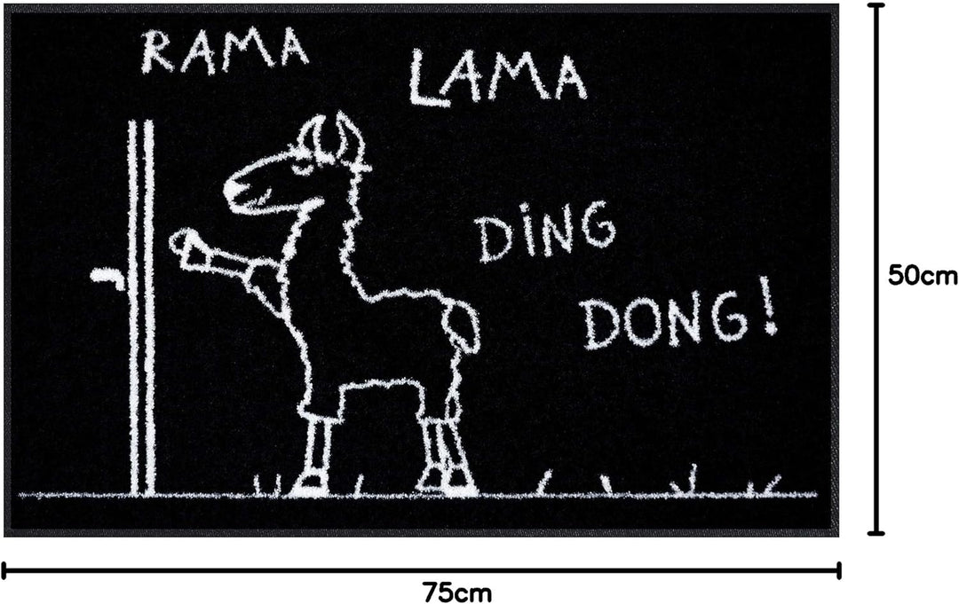Salonloewe Fussmatte mit Spruch Rama Lama Ding Dong 050x075 Türmatte Fussmatte lustig Schmutzfangmat