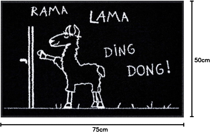 Salonloewe Fussmatte mit Spruch Rama Lama Ding Dong 050x075 Türmatte Fussmatte lustig Schmutzfangmat