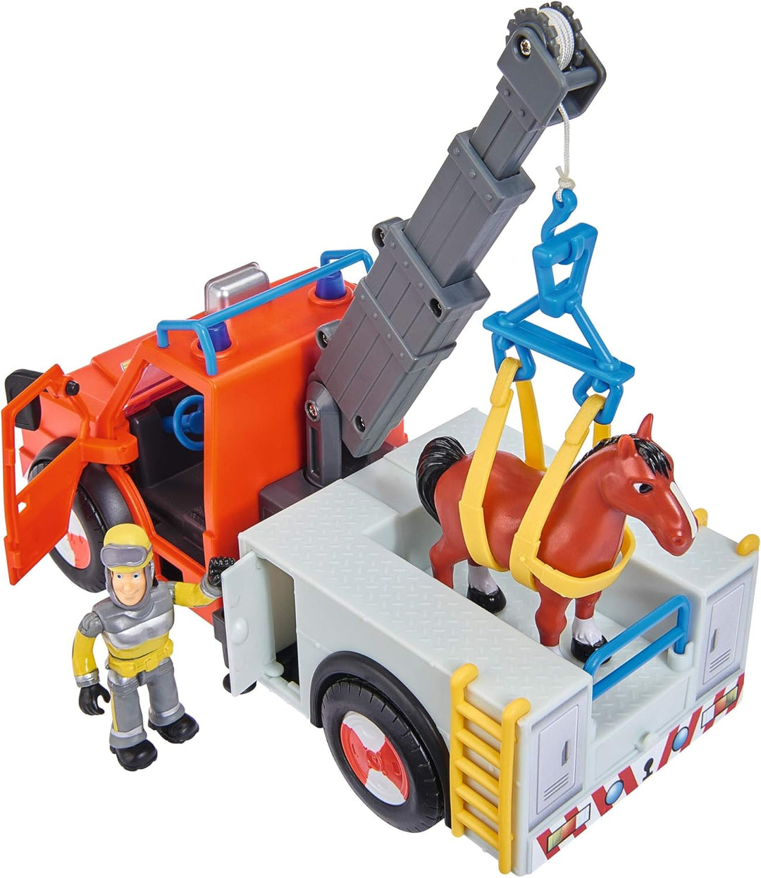 Simba 109258280 - Feuerwehrmann Sam Phoenix mit Figur und Pferd, 23cm, Mit Sam Figur und Pferd, Ausf