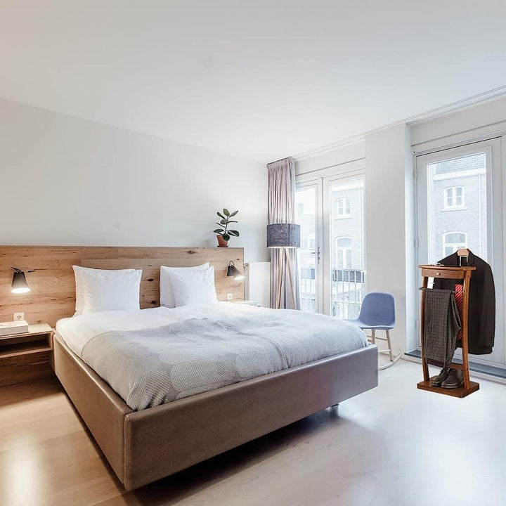 Herrendiener Stummer Diener mit Ablage aus Holz, Garderobe Kleiderständer Damendiener Kleiderstange