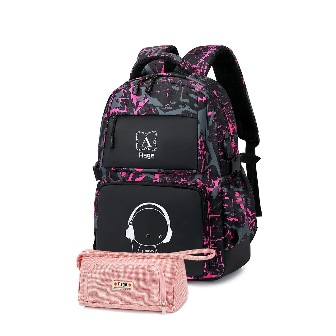 Asge Rucksack Jungen Schulrucksack Mädchen Teenager Jugendliche Coole Schule Daypacks Kinder Reflekt