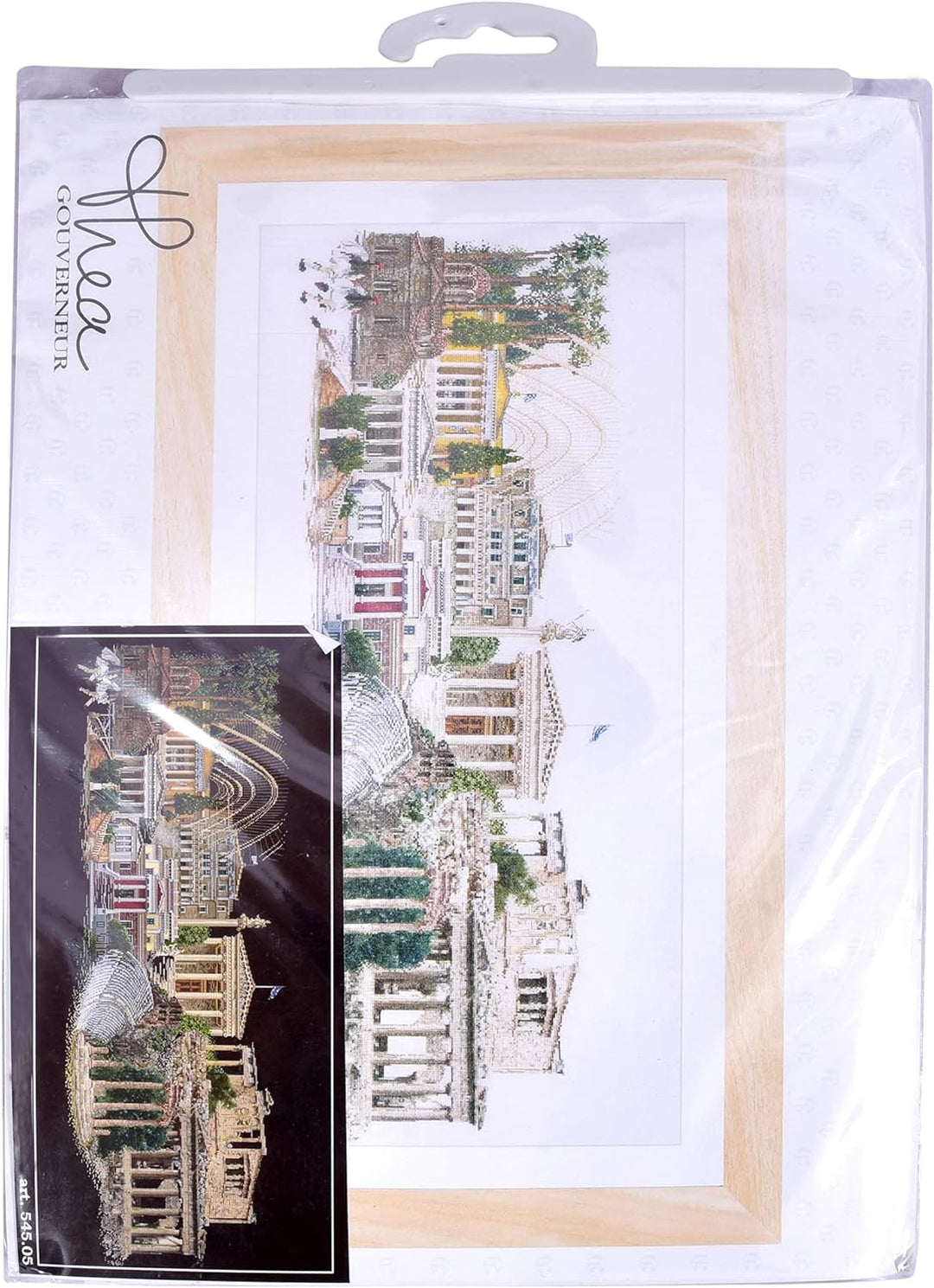 Thea Gouverneur - Kreuzstich-Set - Athen Griechenland - Aida Schwarz - 18 Count - Für Erwachsene - 5