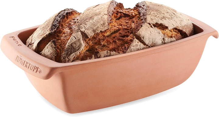 Romertopf Brotbackform aus Keramik Kastenform für 1,5Kg Backgut 34,5cm Brottopf zum Backen von Brot