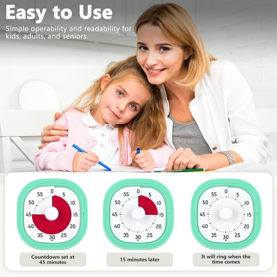 Visueller Timer Kinder mit mit Stummer Flash Funktion, 60-Minuten-Visual Timer für Kinder für Kinder