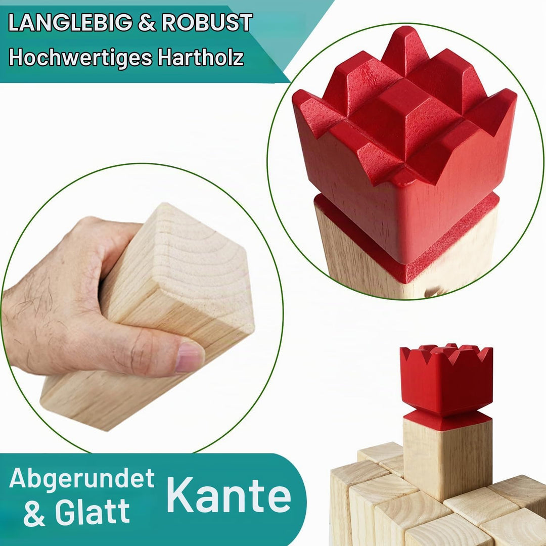 Kubb Spiel im Freien | Wurfspiel mit Tragetasche | Kegelspiel | Gummi Holz Garten Rasen Spiele | Wur