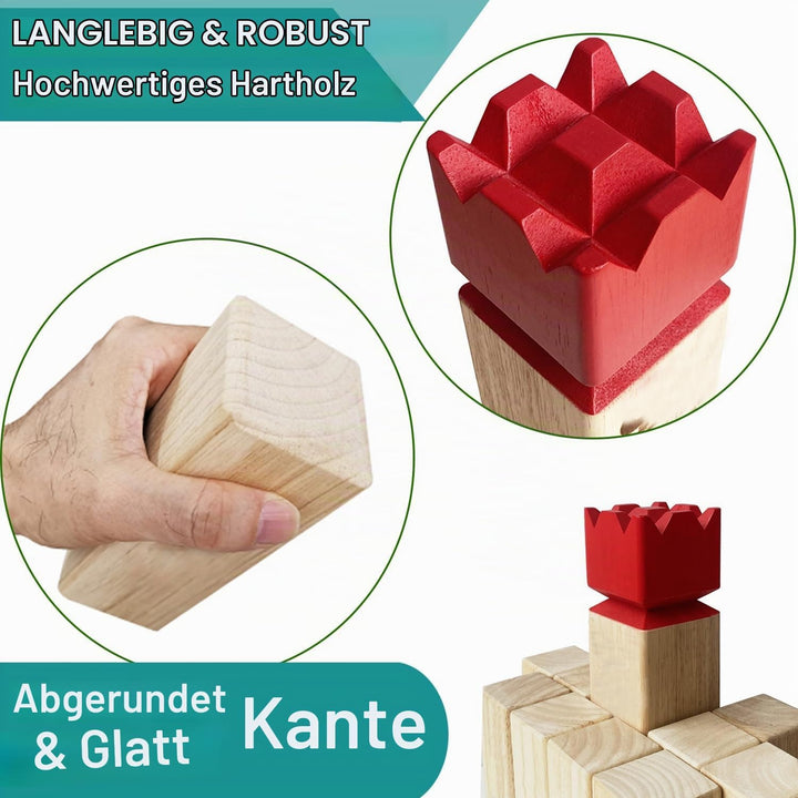 Kubb Spiel im Freien | Wurfspiel mit Tragetasche | Kegelspiel | Gummi Holz Garten Rasen Spiele | Wur
