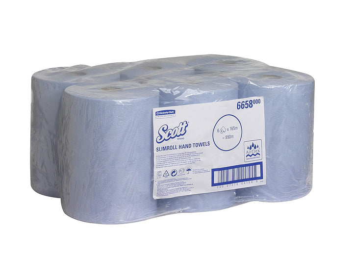 Scott 6658, Slimroll Handtücher, 1-lagig, Blau, 6 Rollen x 165 m, Gross 6x165m/ 990m blau, 6x165m/ 9