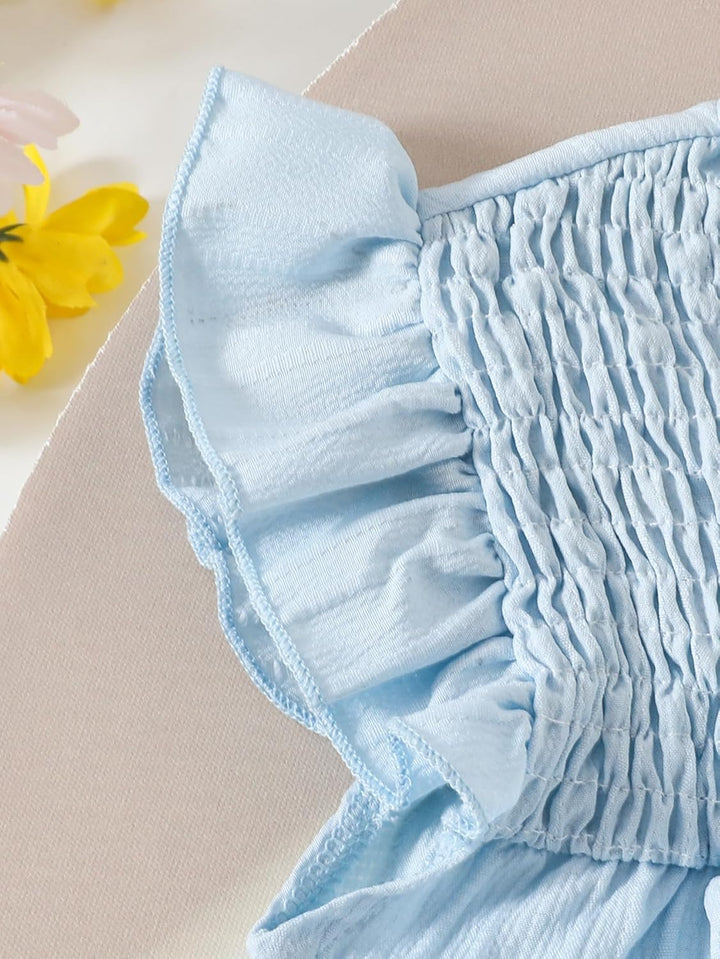 Kleinkind Baby Mädchen Kleidung Blumen Rüschen T-Shirts Tops Shorts Süsse Sommer Kleidung Sets 18-24