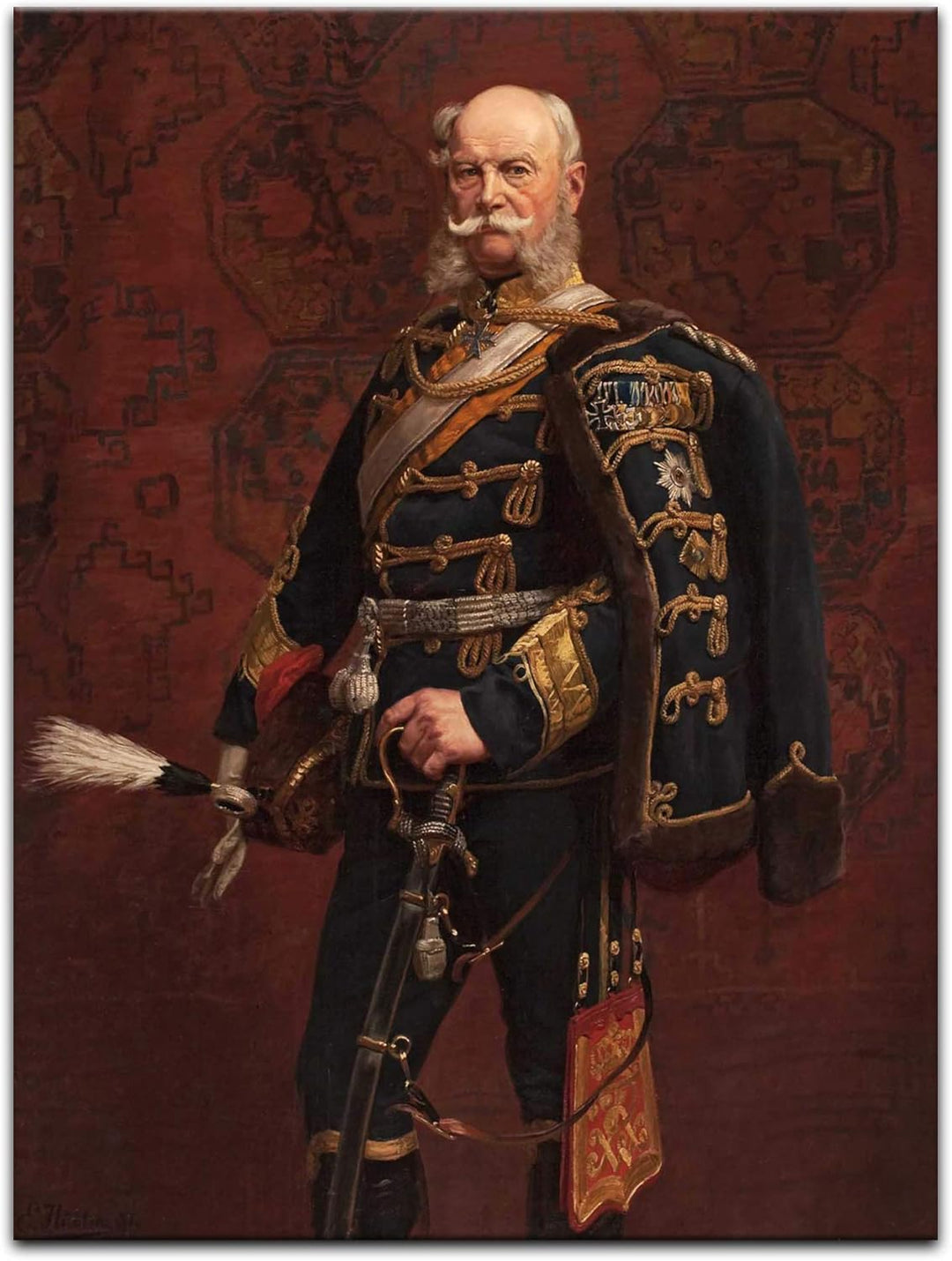 Bilderdepot24 Bild auf Leinwand | Kaiser Wilhelm I. in 60x80 cm als Wandbild | Wand-deko Dekoration