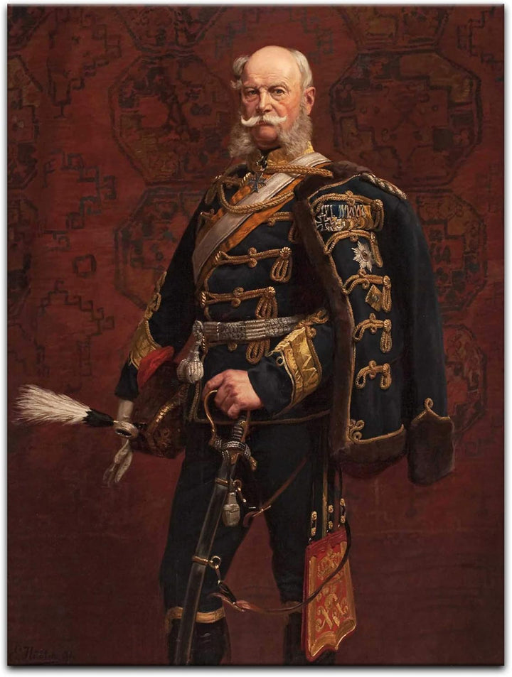 Bilderdepot24 Bild auf Leinwand | Kaiser Wilhelm I. in 60x80 cm als Wandbild | Wand-deko Dekoration