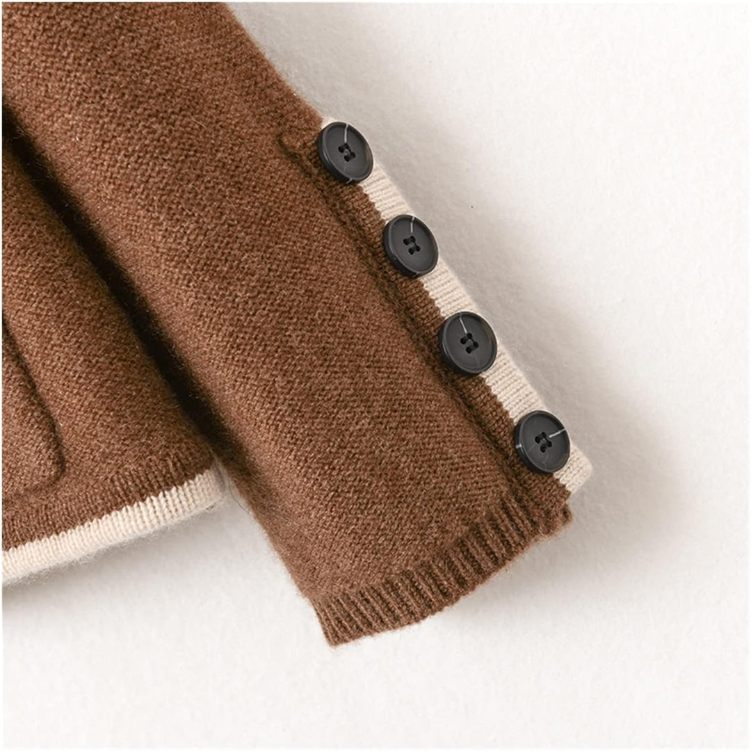 VATIVA Damen 100% Kaschmir Pullover Herbst/Winter Stehkragen Cardigan Casual Knit Tops Jacke L Karam