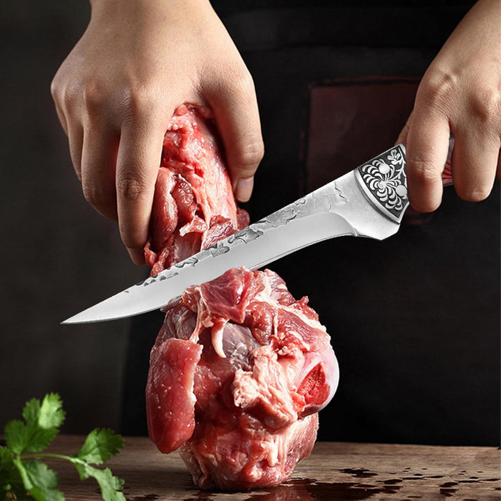 Fubinaty Ausbeinmesser japanische Kochmesser Hand geschmiedet Küchenmesser Full Tang High Carbon Ste