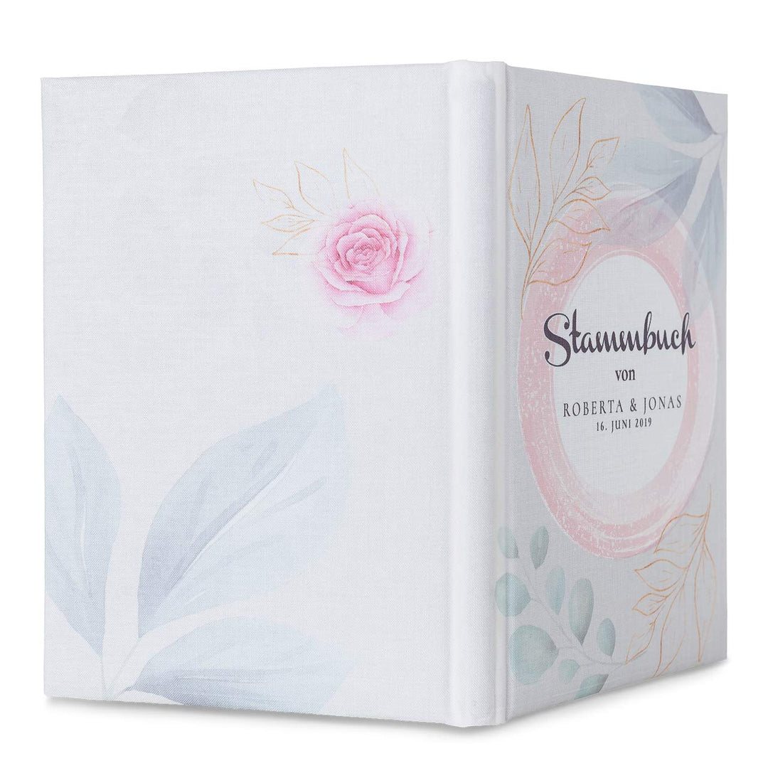 Hochzeitideal Stammbuch der Familie Familienstammbuch bedruckten Buchbinderleinen (502- Rosa persona