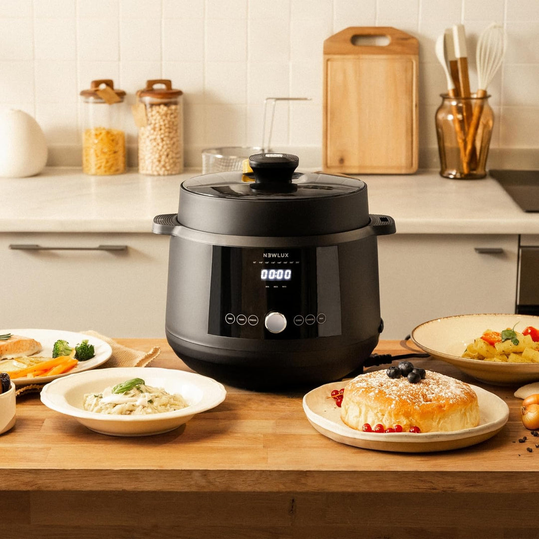 NEWLUX - SmartChef V600 Multikocher 6L, 1200W, Schnellkochtopf mit 4 Druckstufen (90 kpa) und 17 Pro