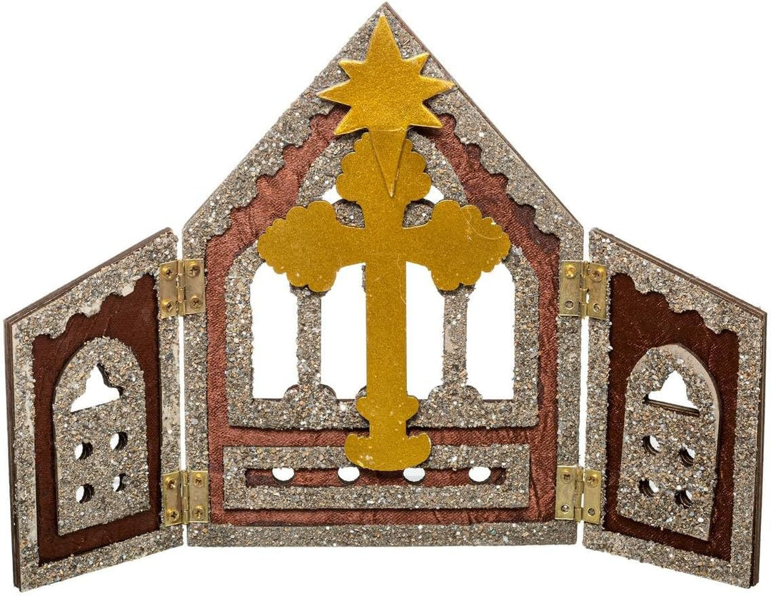 FEERIC CHRISTMAS Weihnachtskrippe mit 11 Krippenfiguren aus Harz H 25 cm cm Kinderbett und 11 Santon
