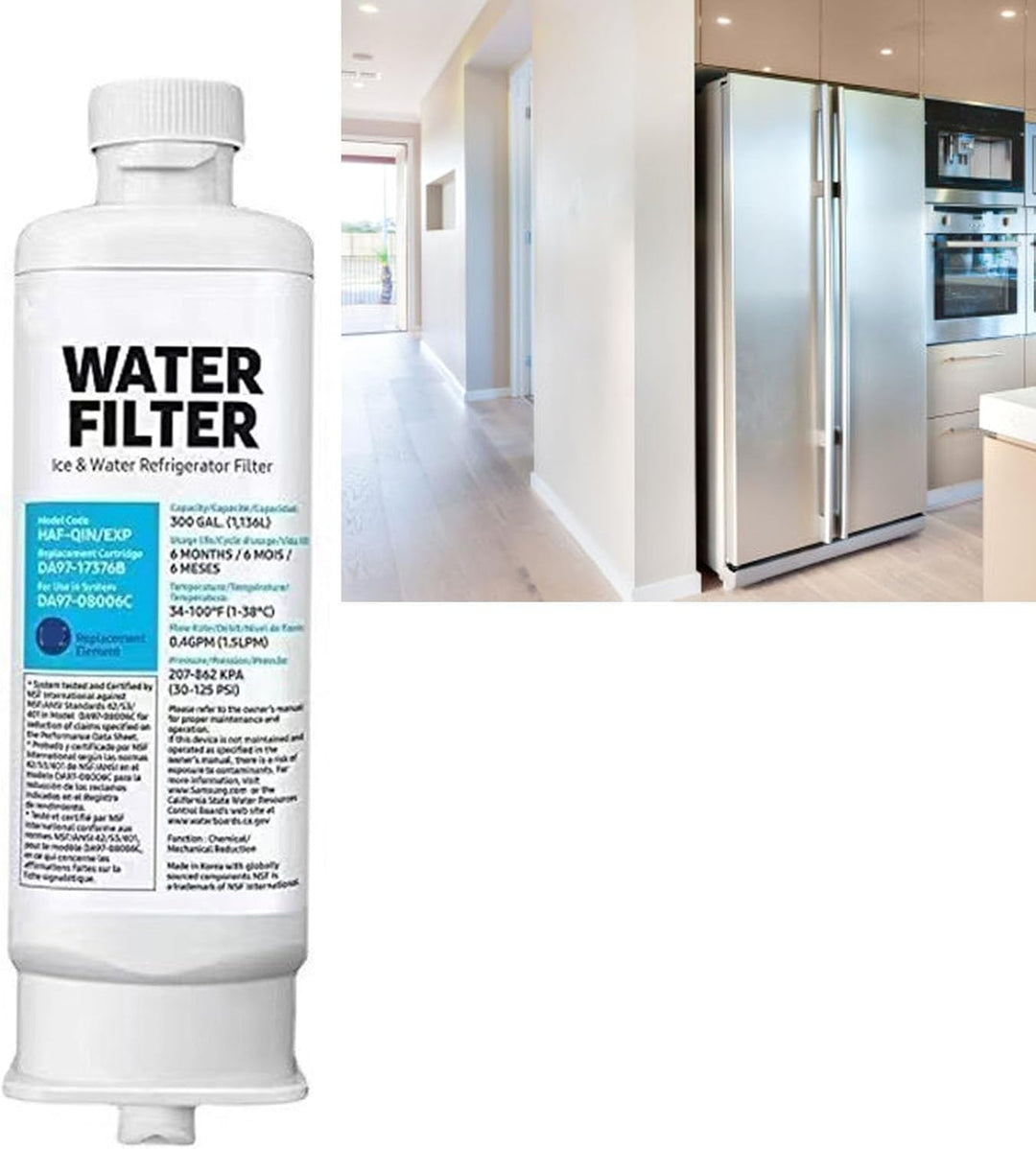 Kühlschrankfilter, Kühlschrank-Wasserfilter DA97 17376B, Auslaufsicherer Ersatz-Kühlschrank-Wasserfi