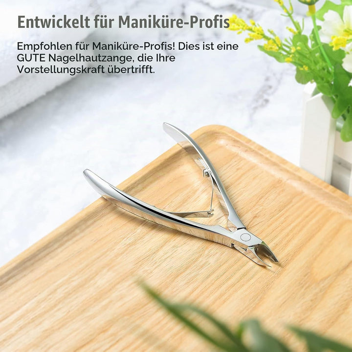 BEZOX Nagelhautzange mit ultrakleiner 4-mm-Klaue – professioneller Nagelhautschneider mit hochdichte