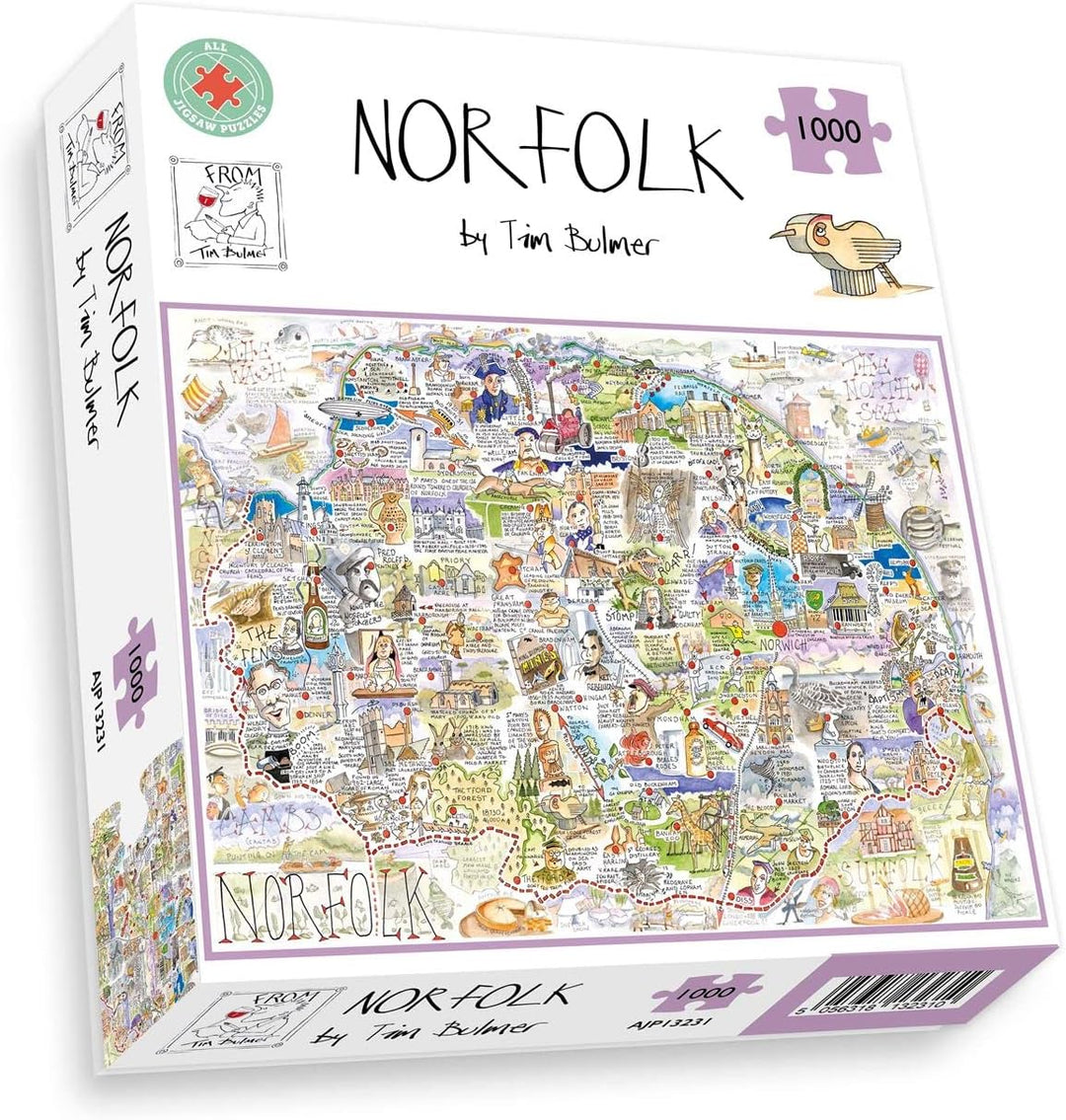 Map of Norfolk Jigsaw 1000 Piece Puzzle
