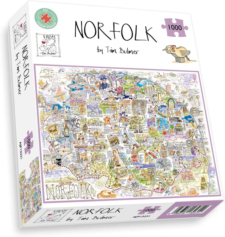 Map of Norfolk Jigsaw 1000 Piece Puzzle