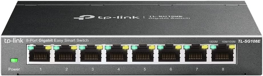 TP-Link TL-SG108E Managed Switch 8 Port Gigabit Ethernet LAN Switch schwarz &amp; TL-SG105 5-Ports Gigab