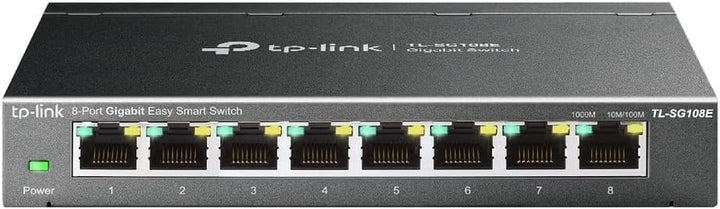 TP-Link TL-SG108E Managed Switch 8 Port Gigabit Ethernet LAN Switch schwarz &amp; TL-SG105 5-Ports Gigab