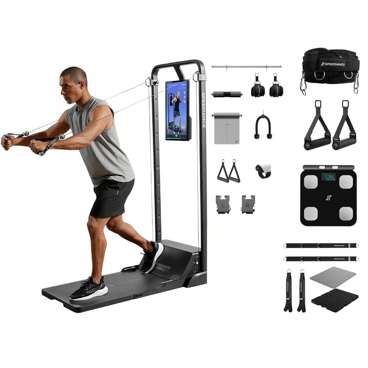 Speediance Gym Monster Basic + Speediance Pilates-Set-Aufsatz + Gürtel für Gewichtheber + Smart Scal