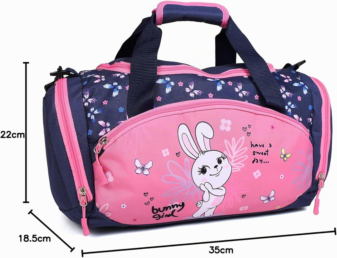 Sporttasche mit süssem Hirsch Motiv für Jungen und Mädchen Blau/Rosa, Blau/Rosa