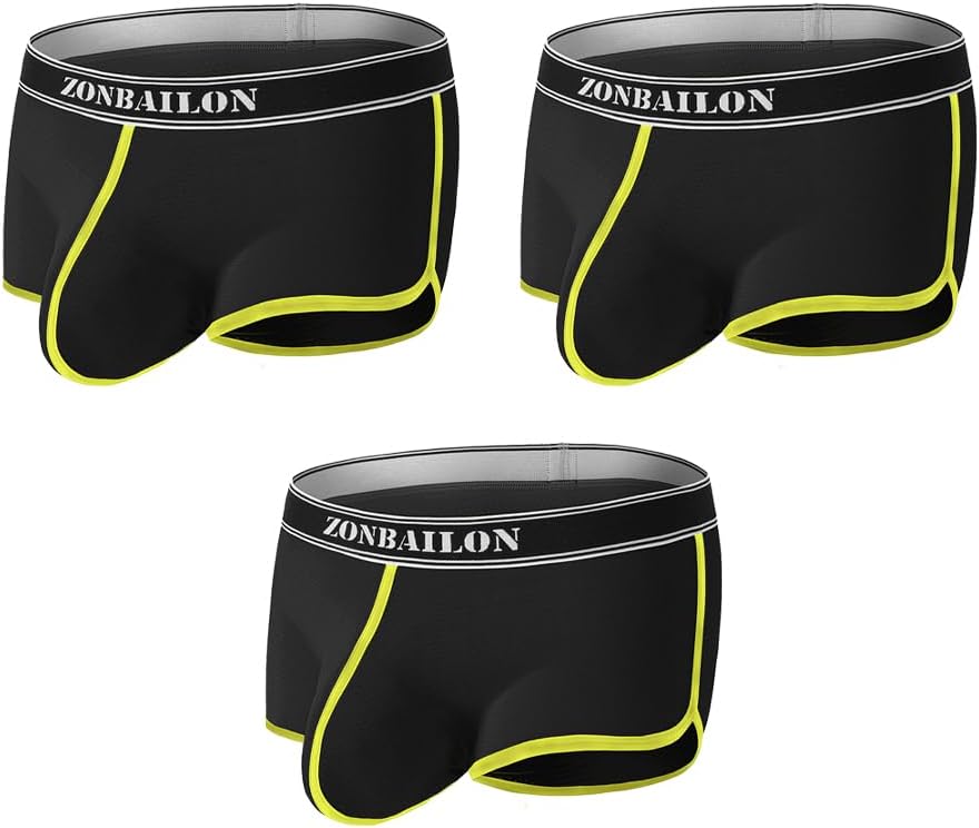YAHWULAI HerrenBoxershorts Sexy Atmungsaktiv und Hautfreundlich Bequem L 3schwarz, L 3schwarz