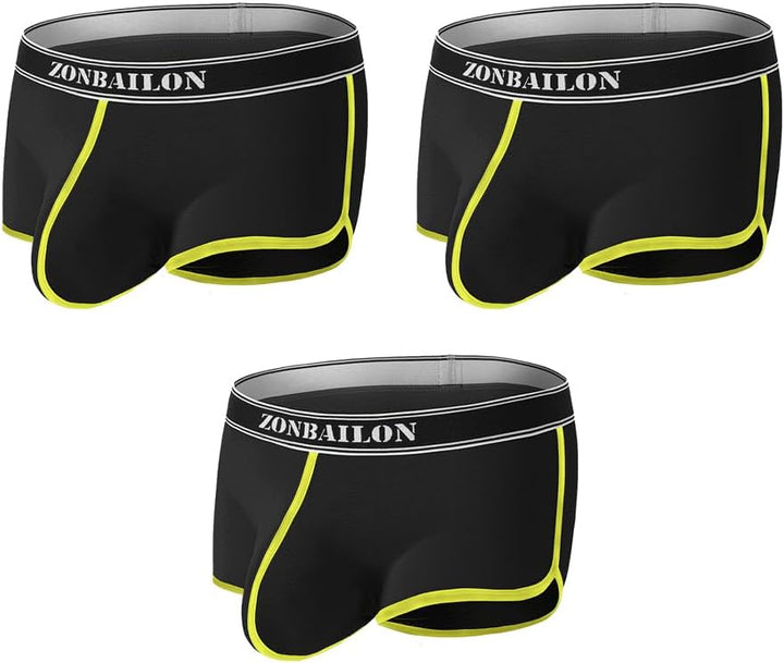 YAHWULAI HerrenBoxershorts Sexy Atmungsaktiv und Hautfreundlich Bequem L 3schwarz, L 3schwarz
