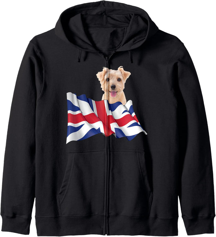 Union Jack Flag Dog Norfolk Terrier Kapuzenjacke
