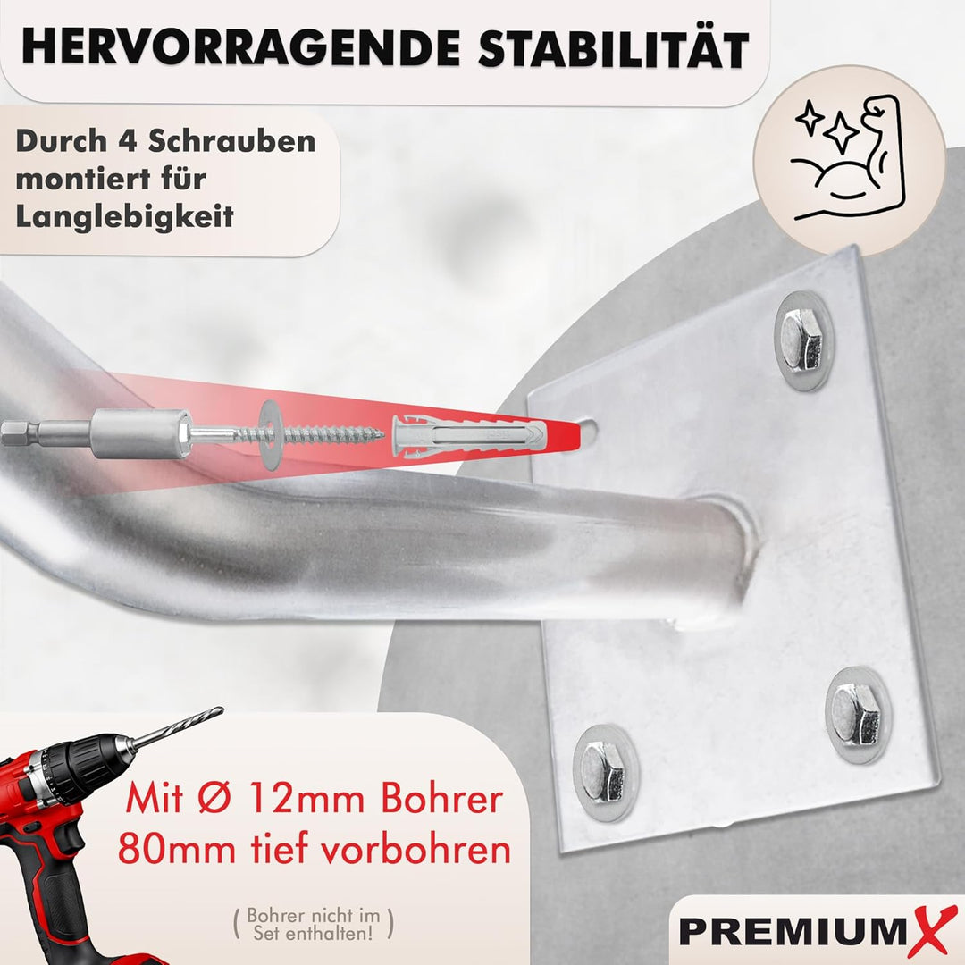 PremiumX 4X Autoreifen Wandhalter 35cm Reifenhalter für Auto Felgen Reifen Wandhalterung inkl. Monta