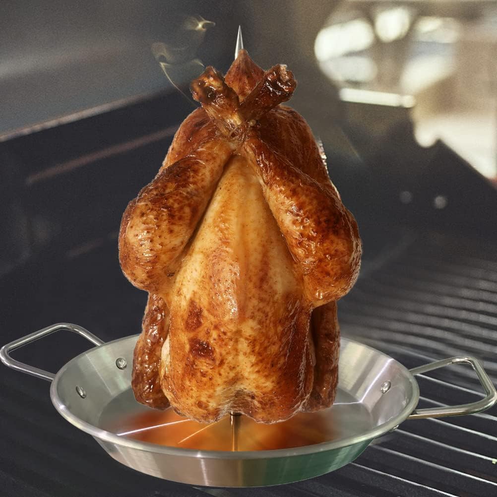 Fencelly Vertikaler Edelstahlspiess für Grill, brasilianischer Grillspiessständer, vertikales Grillg