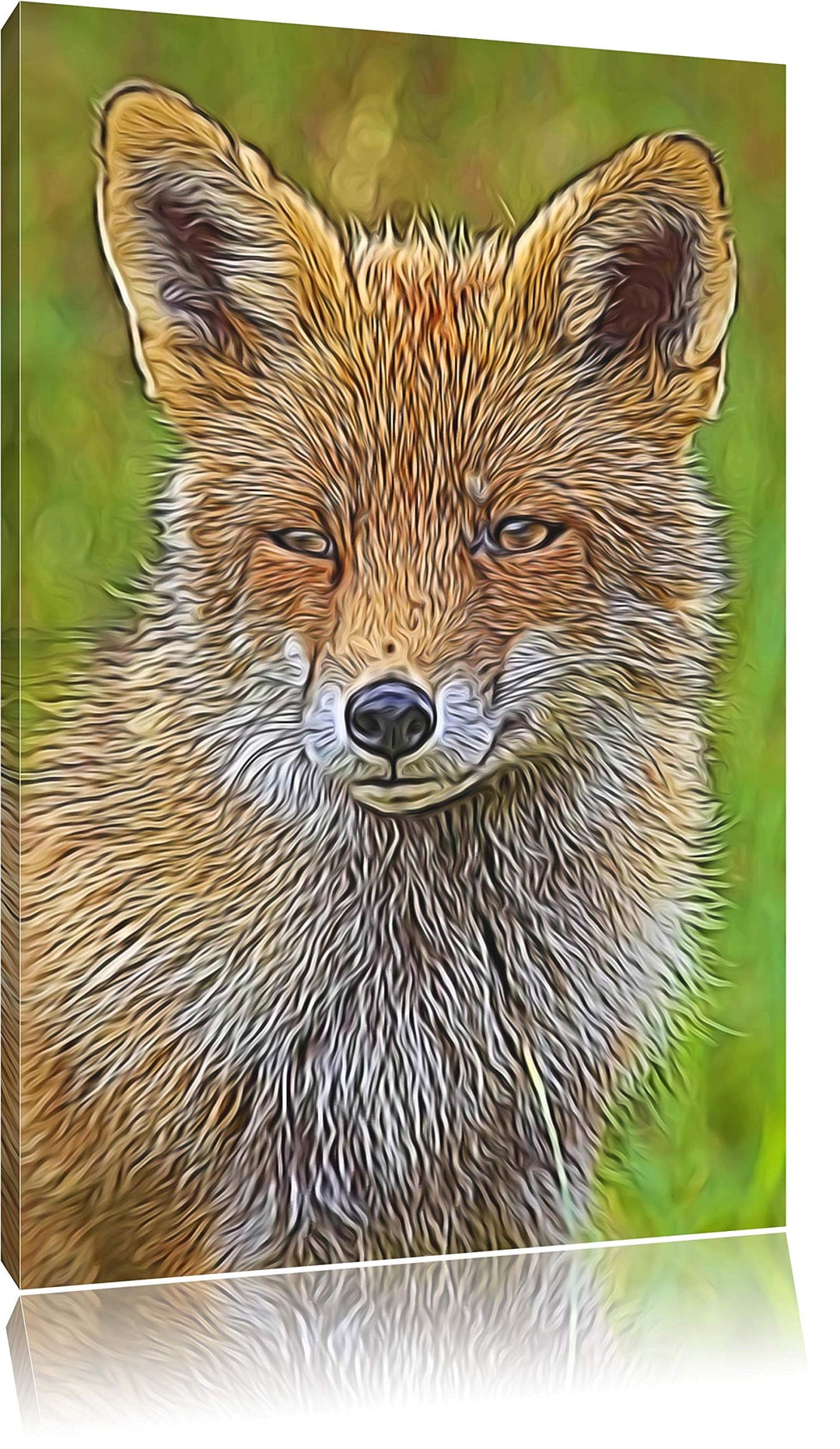 schöner Fuchs Spezial Format: 100x70 cm auf Leinwand, XXL riesige Bilder fertig gerahmt mit Keilrahm