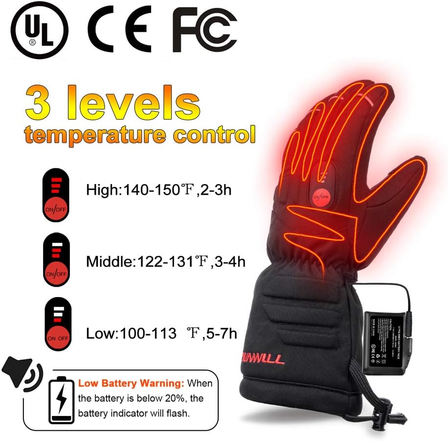 Sun Will beheizte Handschuhe Fahrradhandschuhe 7,4V 2200mAh wiederaufladbare Motorradhandschuhe elek